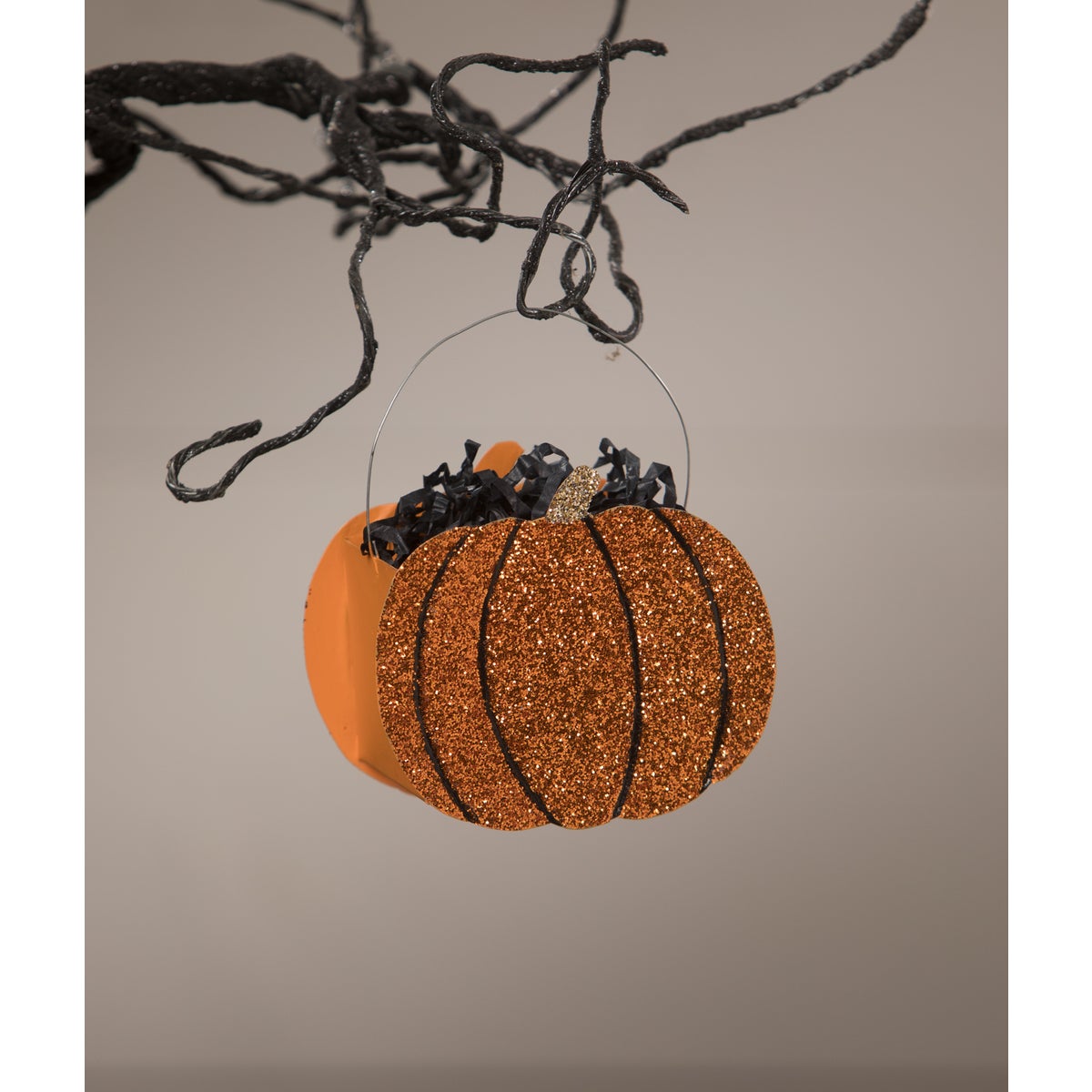 Glittered Pumpkin Bucket