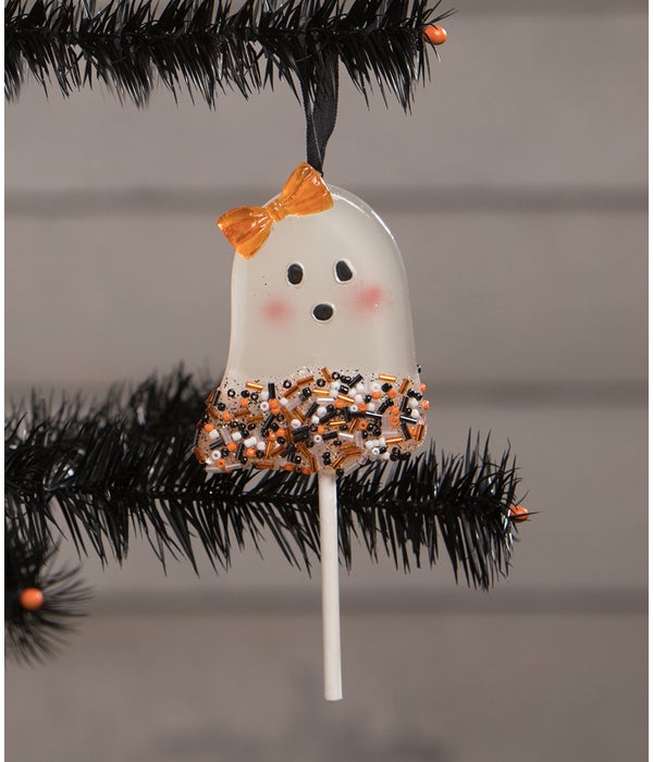 Ghostie Girl Lollipop Ornament