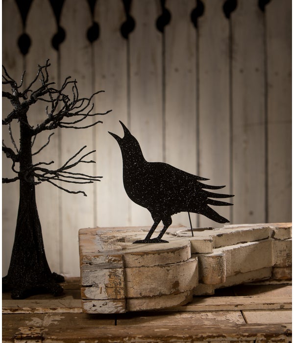 Halloween Squawking Crow Silhouette