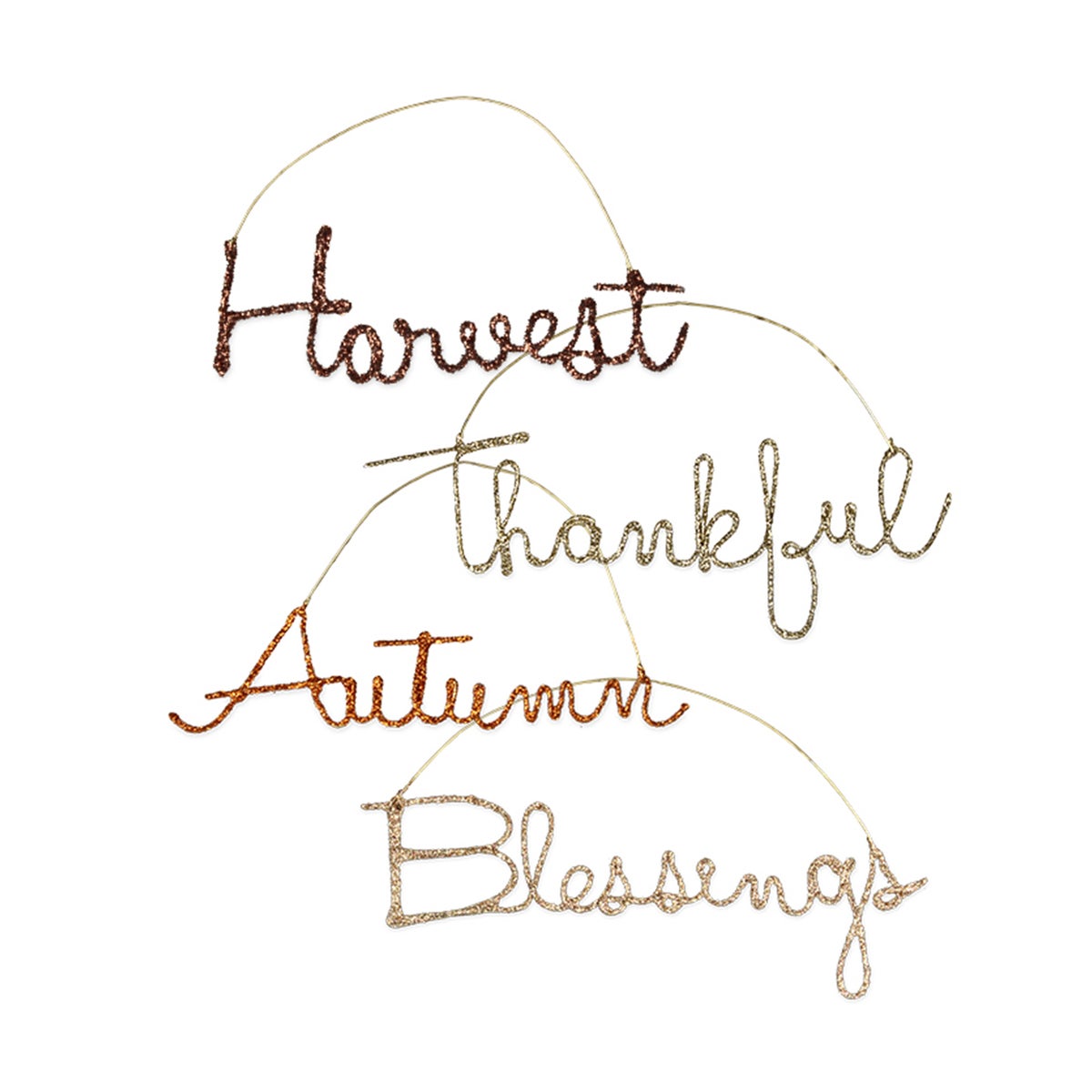 Fall Wire Word Ornament 4A