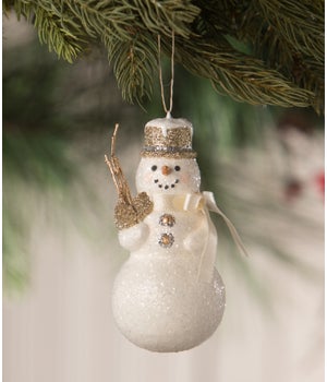 Old Gold Snowman Ornament