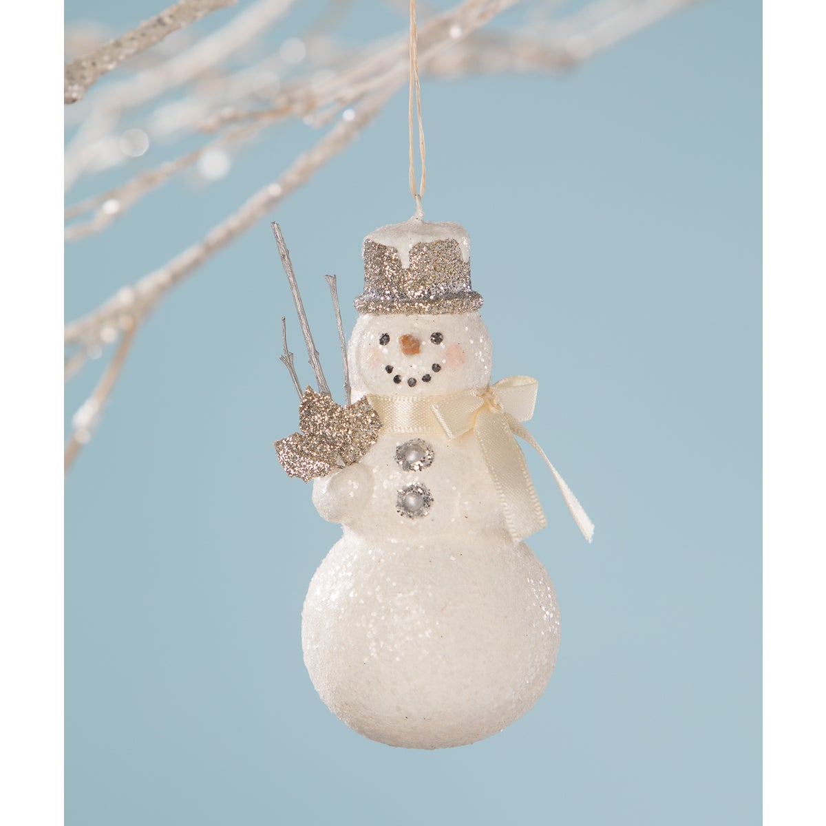 Platinum Snowman Ornament