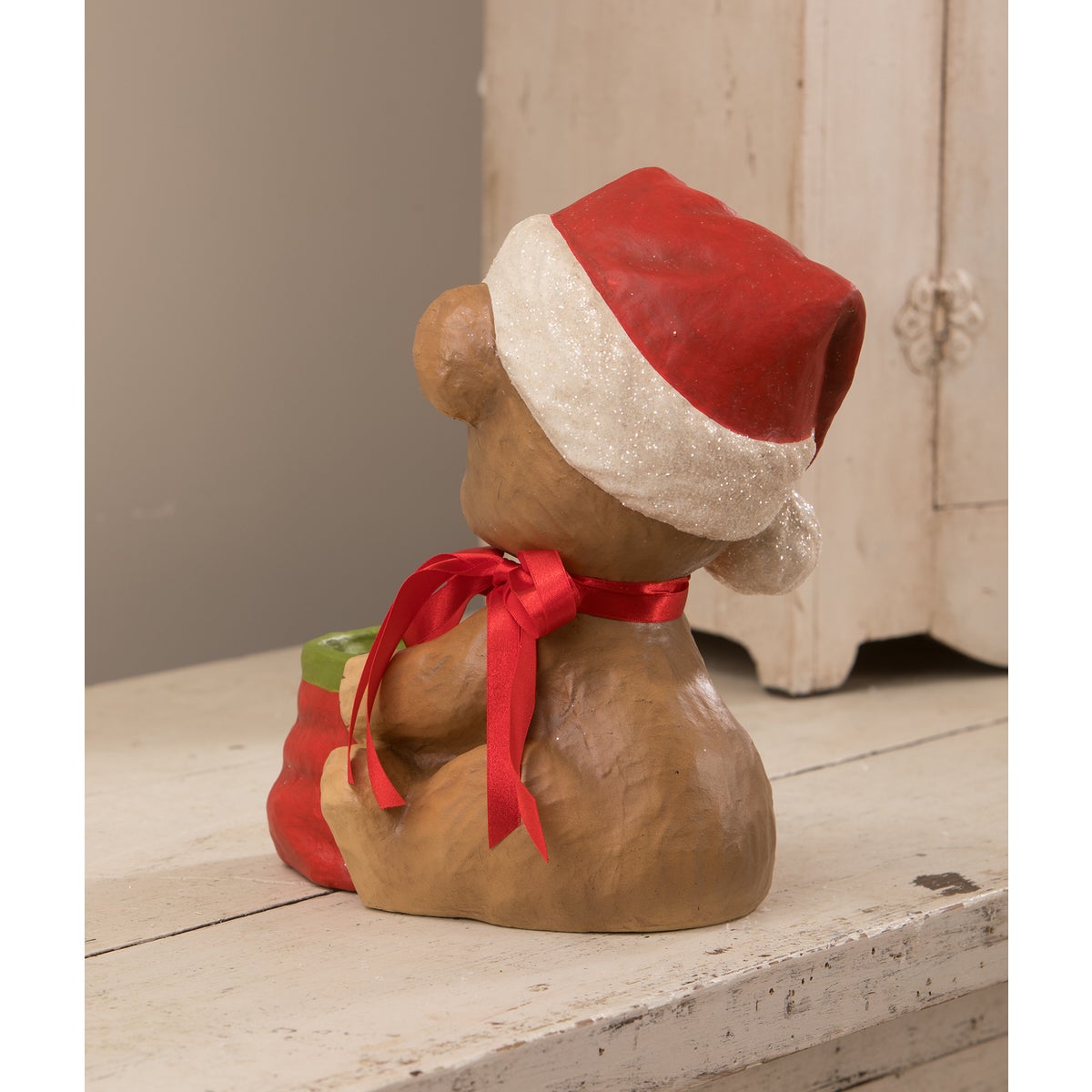 Christmas Surprise Bear Paper Mache