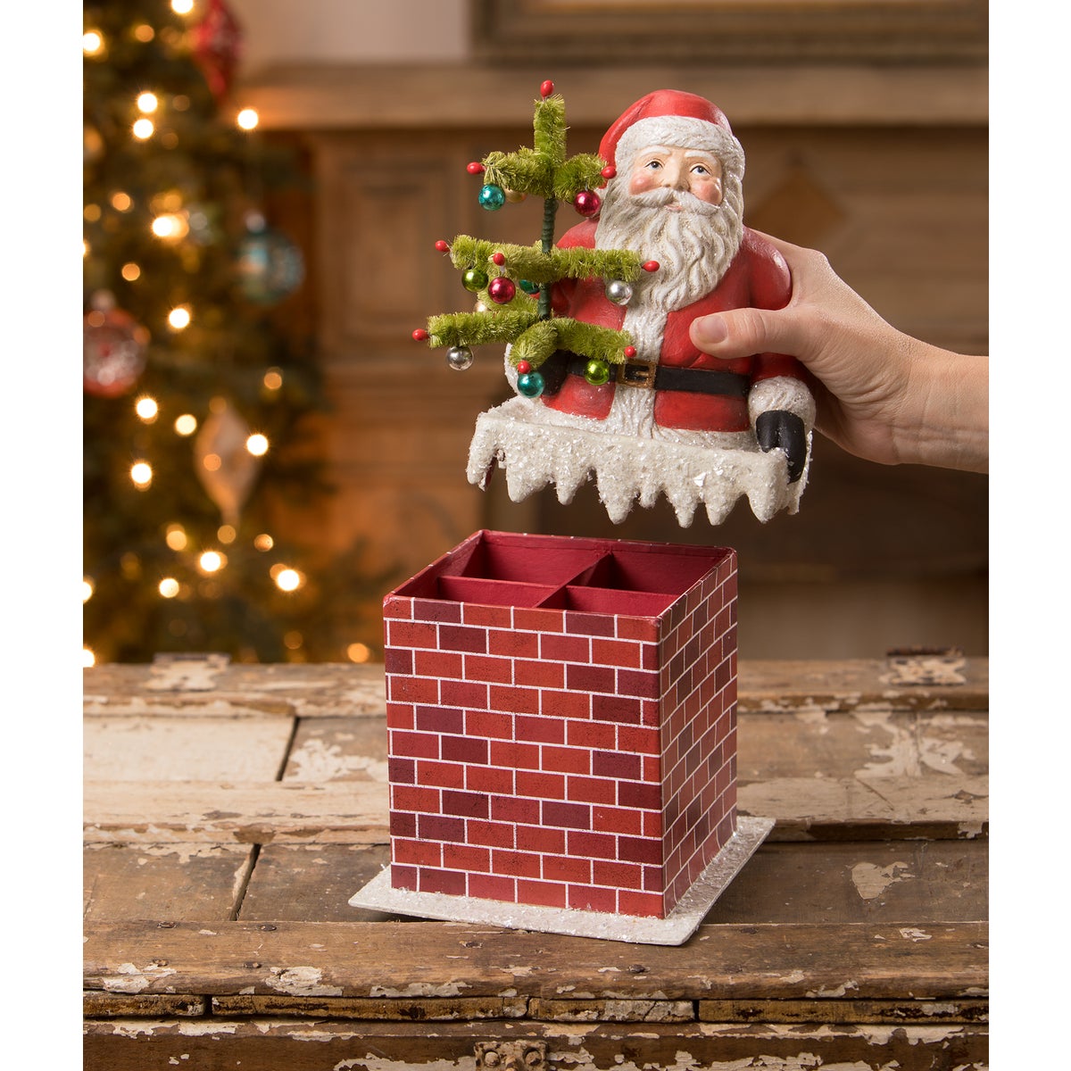 Vintage Santa in Chimney