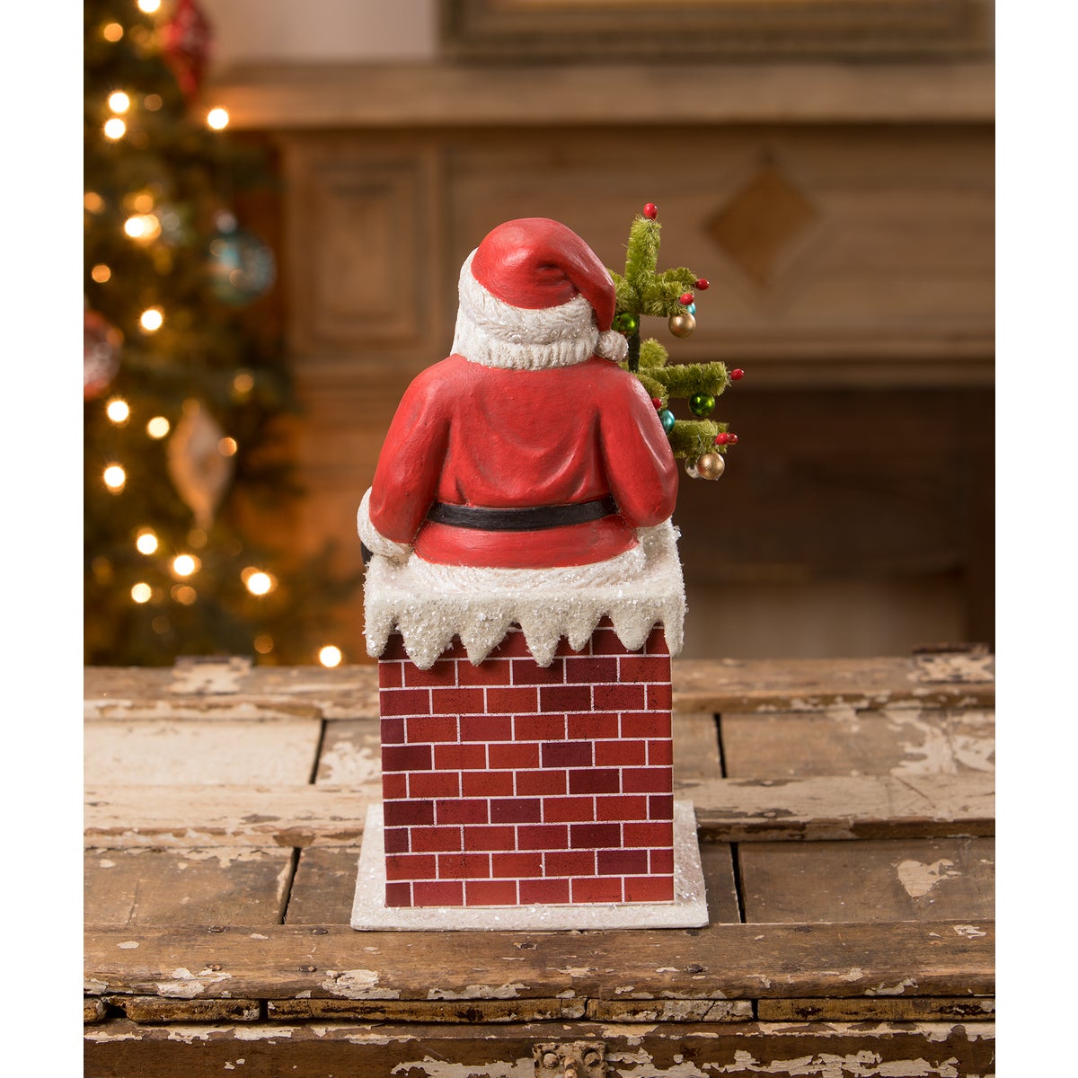 Vintage Santa in Chimney