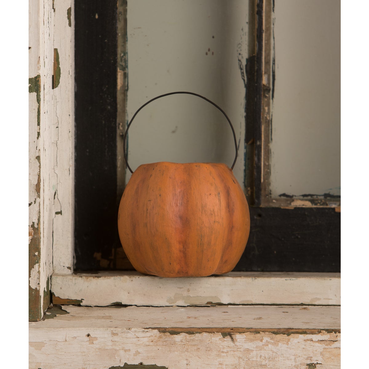 Vintage Grinning Mini Pumpkin Bucket