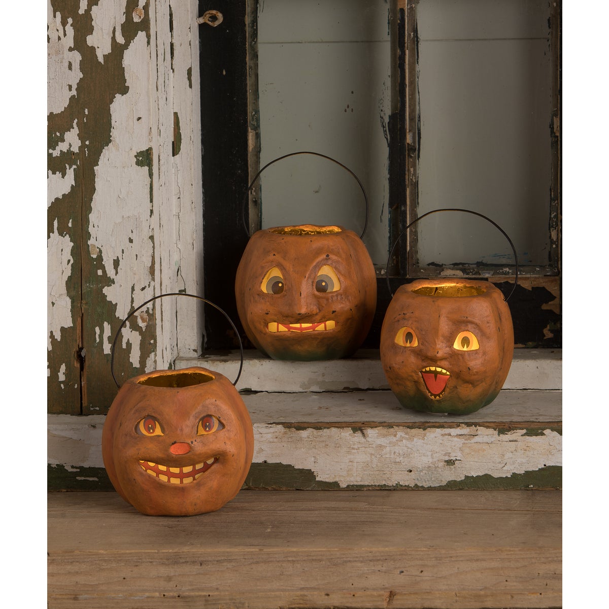 Vintage Happy Mini Pumpkin Bucket
