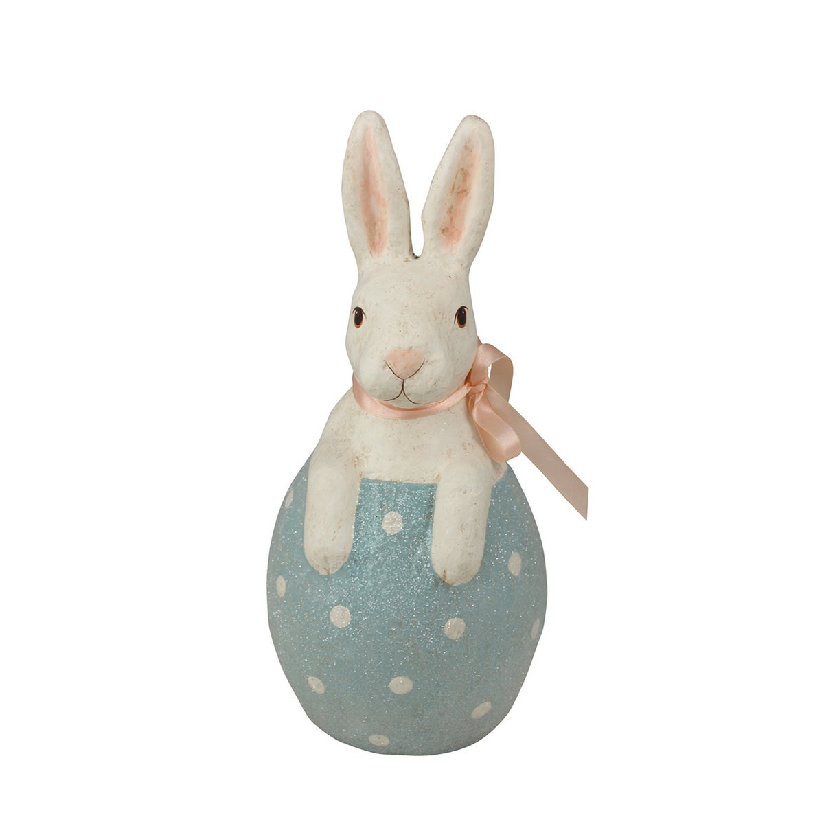 Bunny in Blue Egg Paper Mache