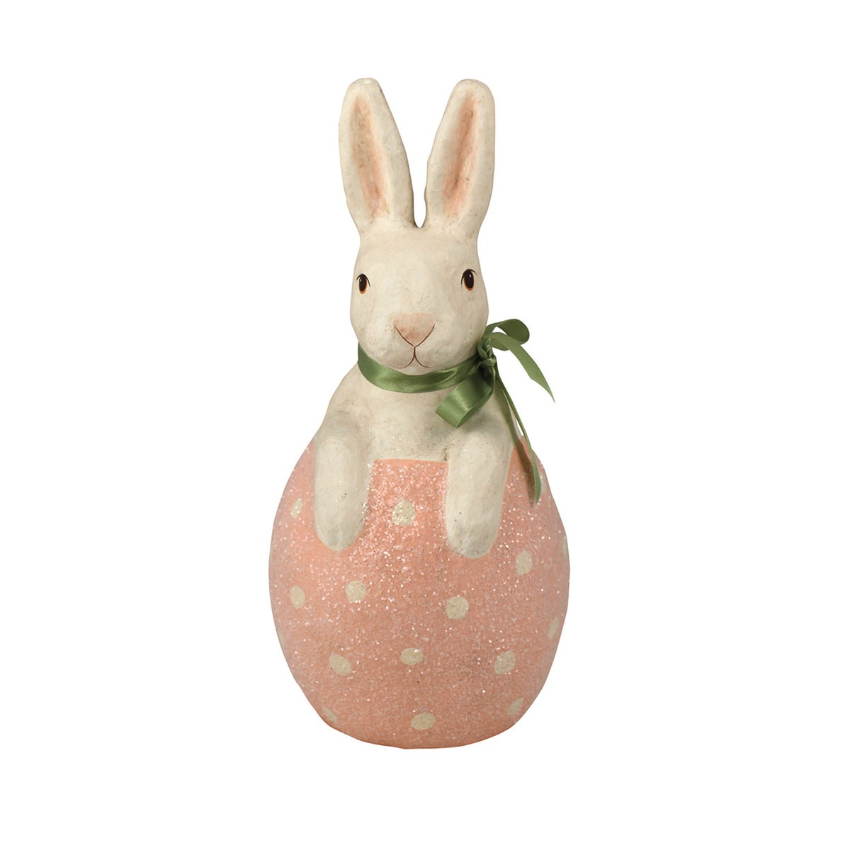 Bunny in Pink Egg Paper Mache
