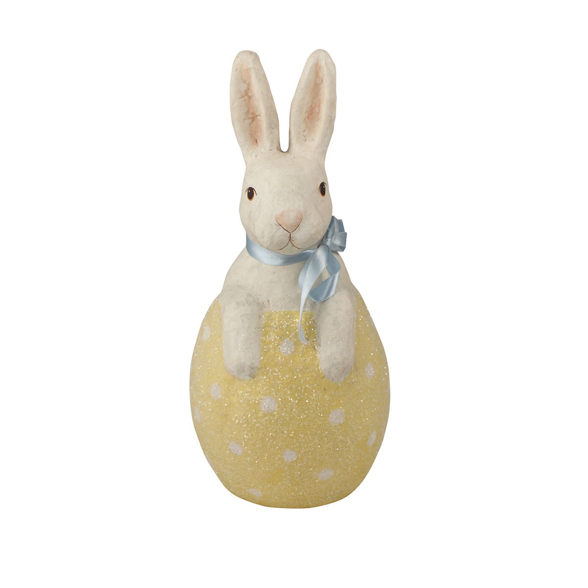 Bunny in Yellow Egg Paper Mache