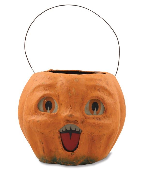 Happy Vintage Pumpkin Bucket Medium