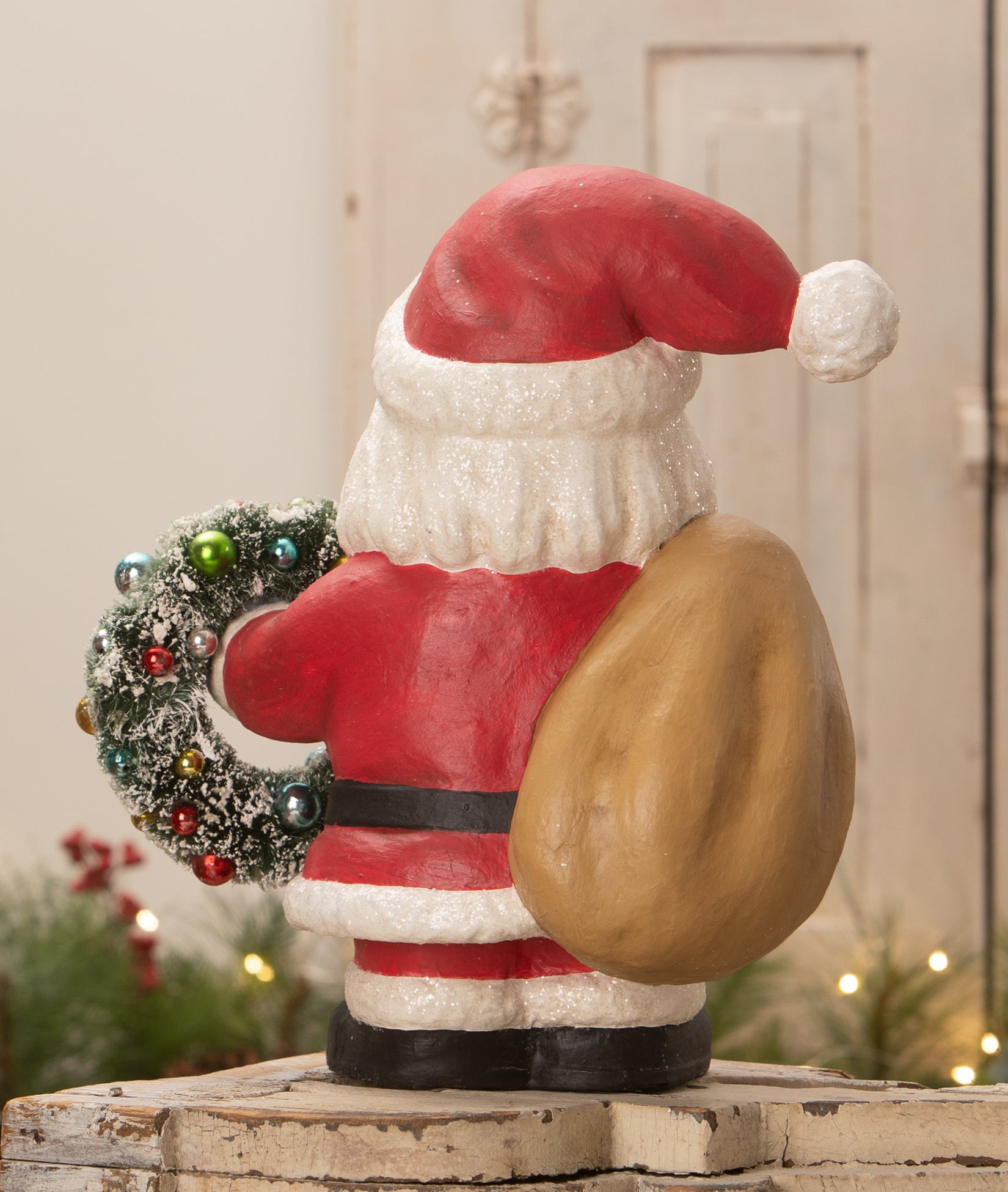 Jolly Fat Santa with Wreath - all christmas | Bethany Lowe Designs