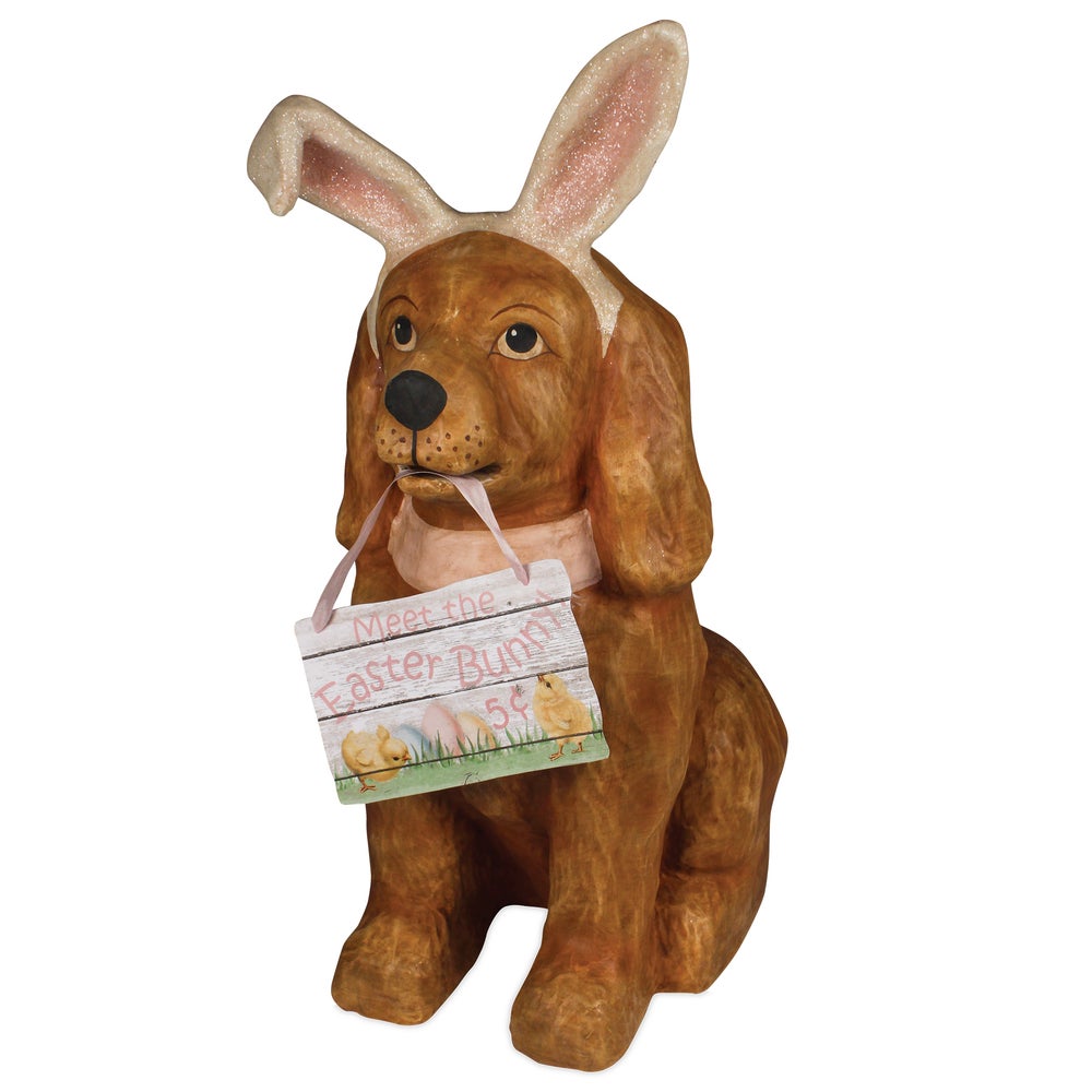 Easter Bunny Dog Large Paper Mache