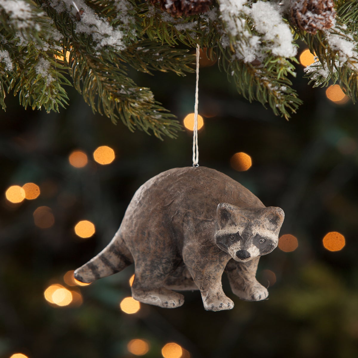 Raccoon Paper Mache Ornament