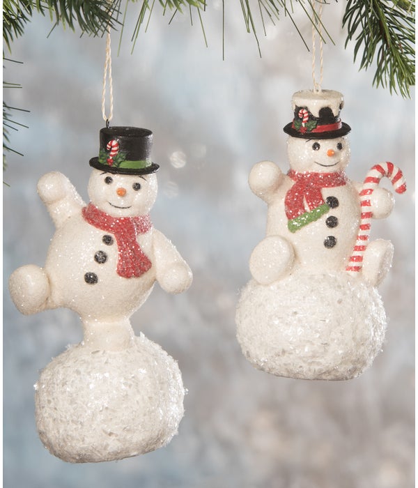 Balancing Snowman Ornament 2A