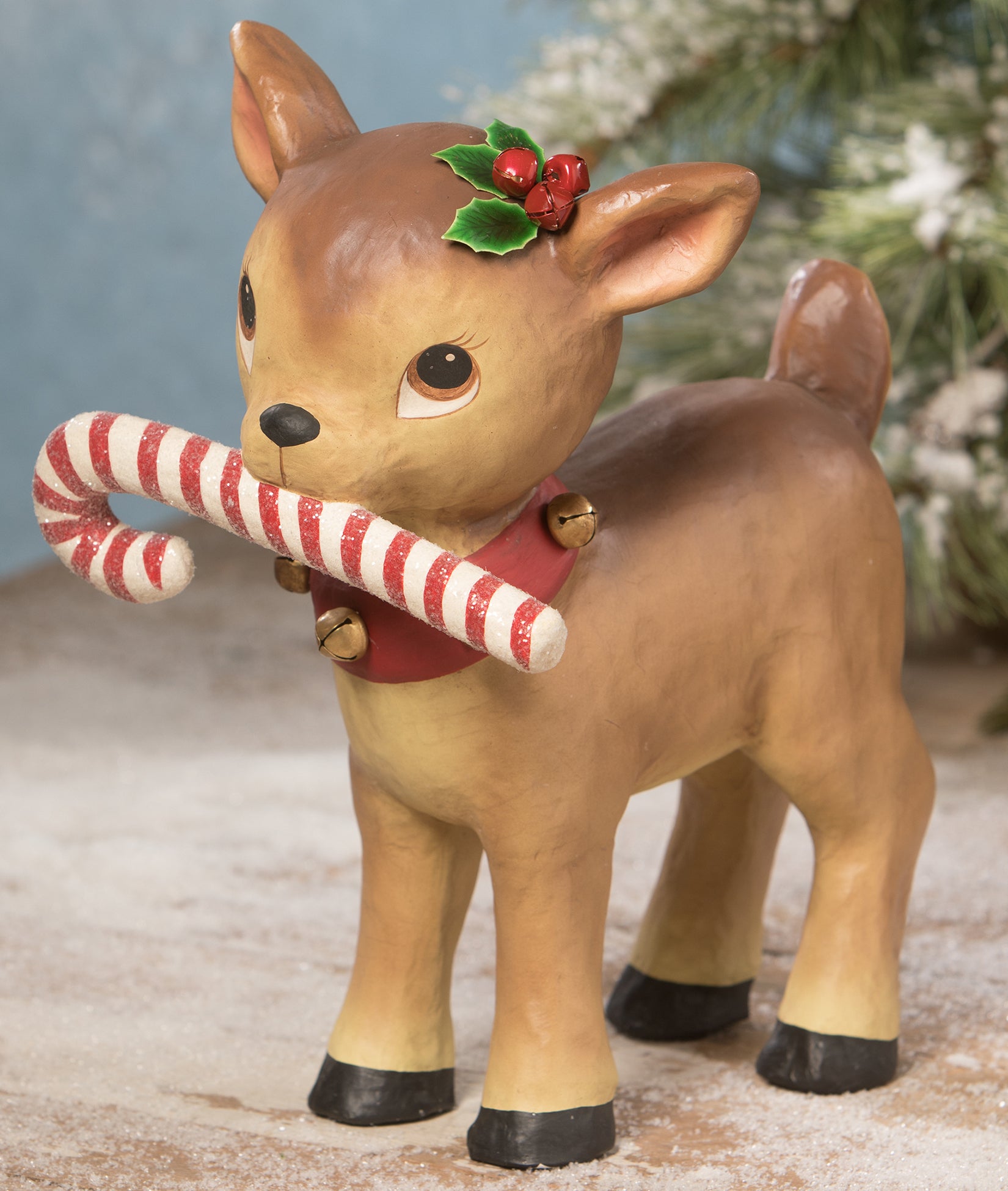 Bethany Lowe Woodland Christmas Stag Deer Dark Brown Handpainted Resin Figure 