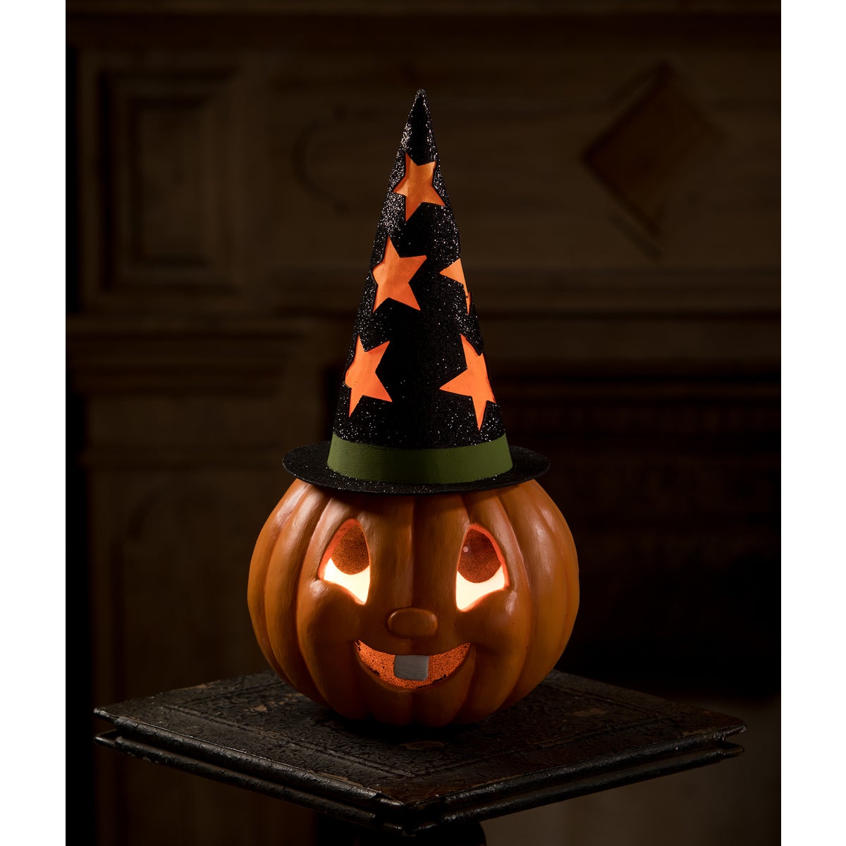 Retro Pumpkin Witch Container