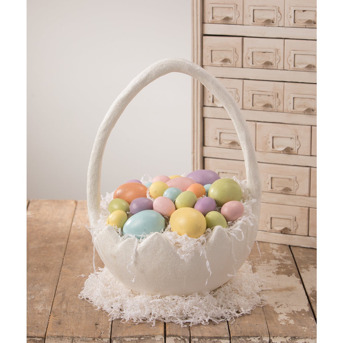 Cracked Egg Bucket Large Paper Mache