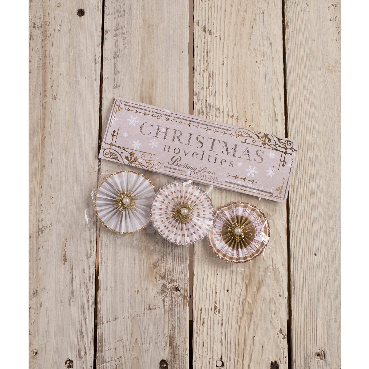 Metallic Rosette Ornaments S3