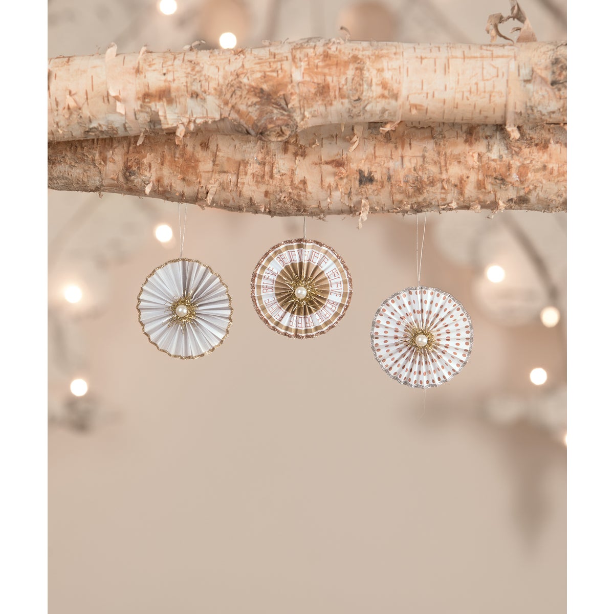 Metallic Rosette Ornaments S3
