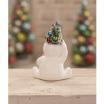 Retro Candy Cane Snowman With Tree