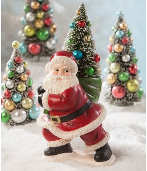 Merry & Bright Santa With Tree