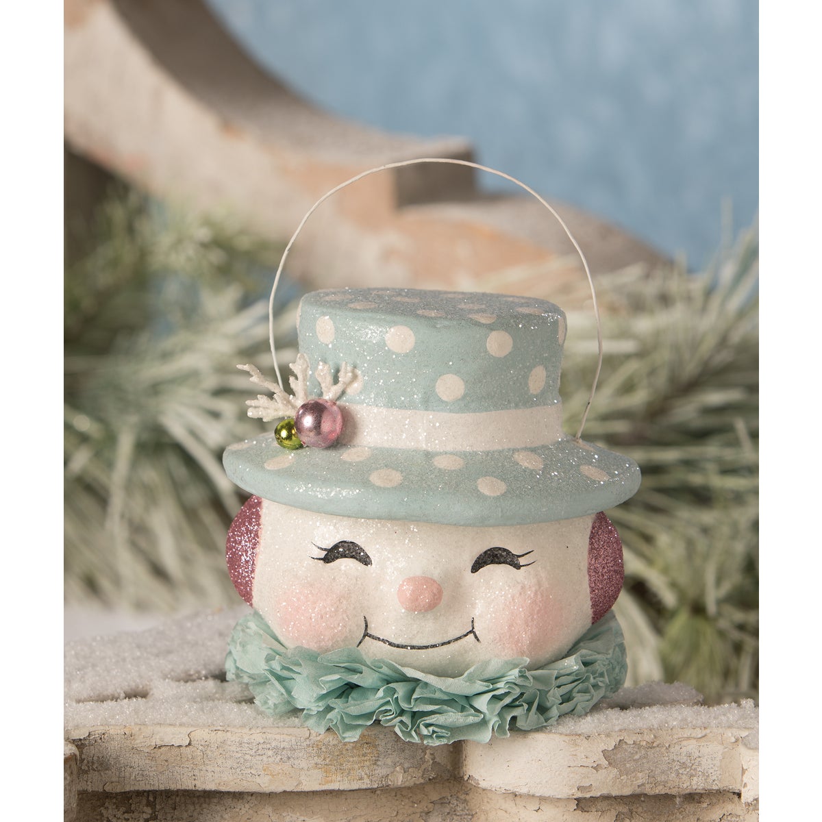 Happy Pastel Snowman Bucket Medium