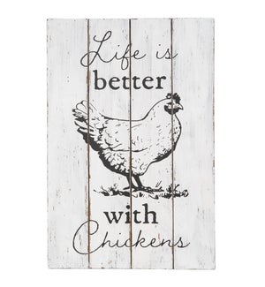 BETTER WITH CHICKENS WALL ART