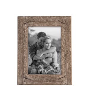 5X7 WEATHERED WOOD FRAME WITH NAIL ACCENTS