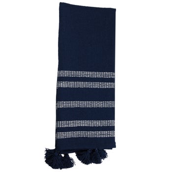 HAND WOVEN DYLAN THROW NAVY
