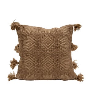 20X20 HAND WOVEN THEROS PILLOW BROWN