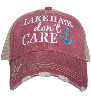 Lake Hair TEAL ANCHOR on Mauve Trucker Hat