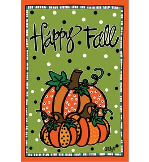 Happy Fall Yall 3 pumpkins 18X12 Flag