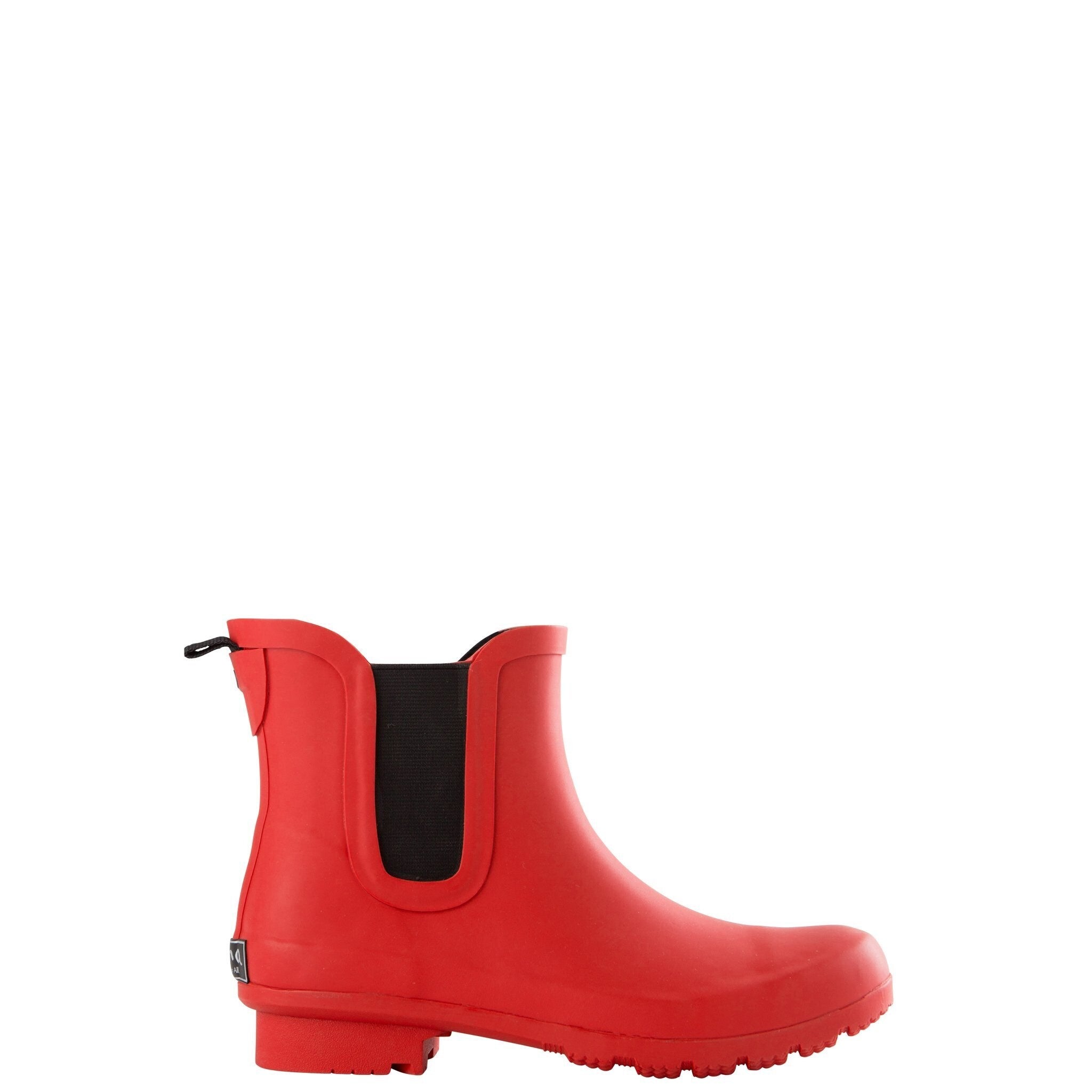 matte red rain boots