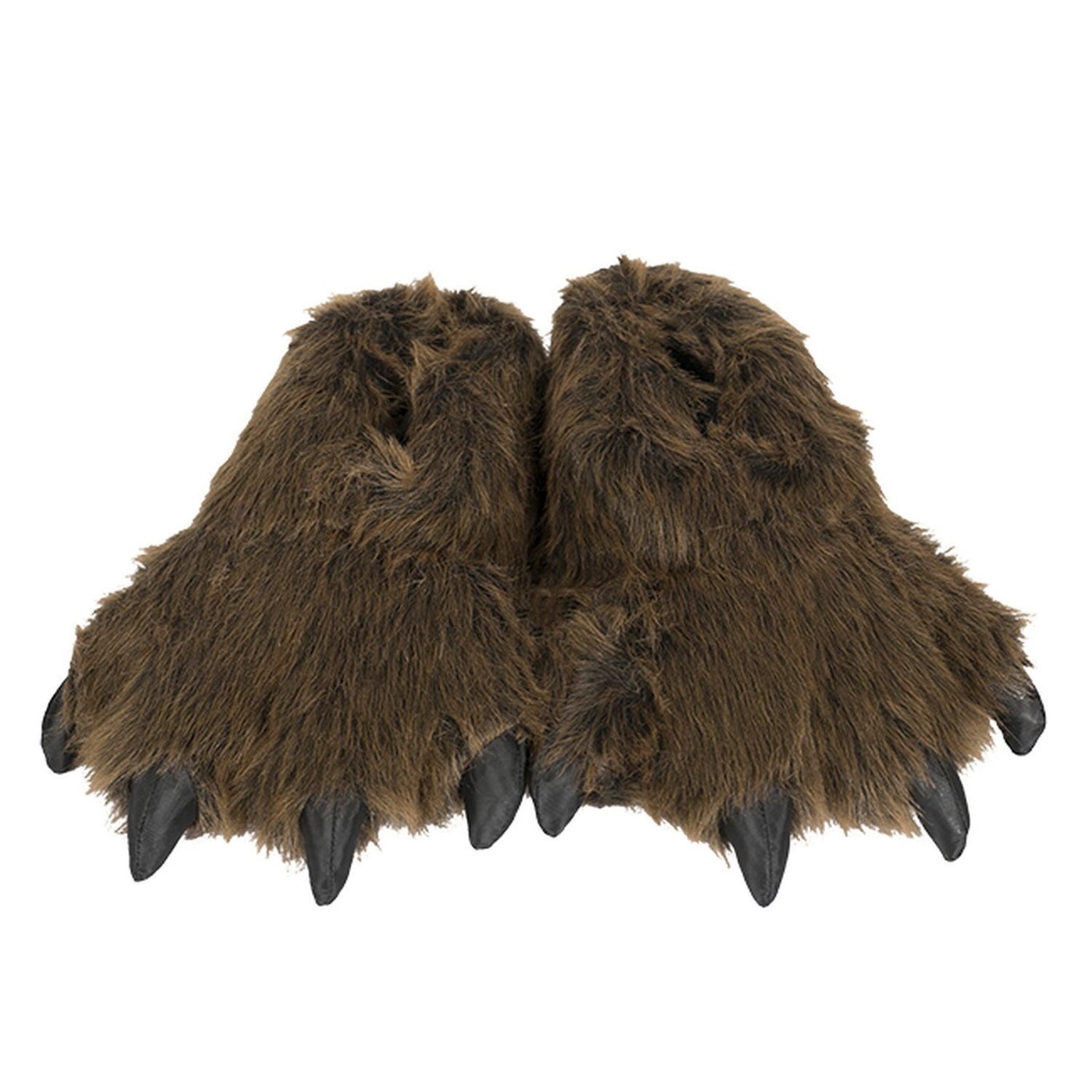 15" Furry Grizzly Bear Slippers - accessories Link Companies
