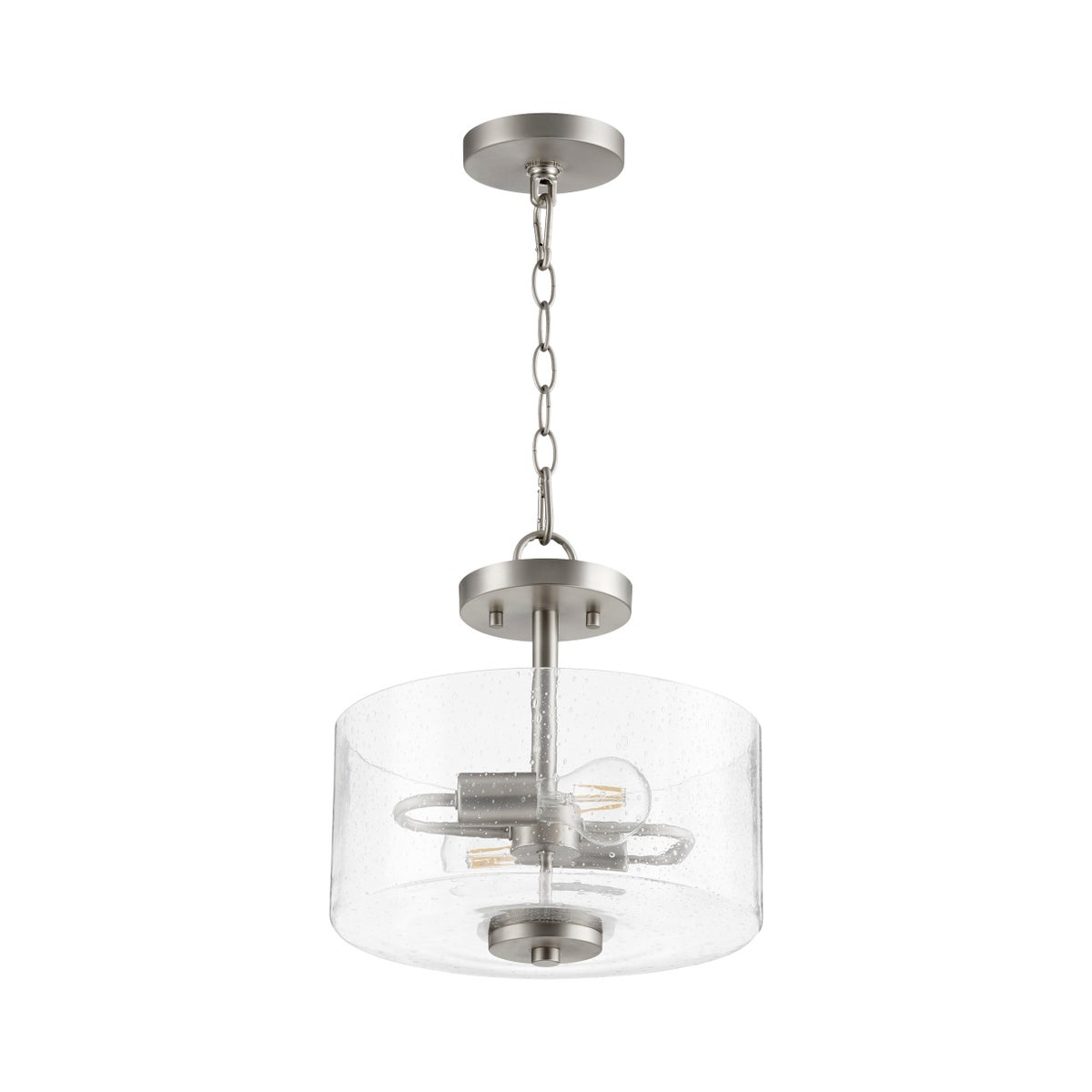 Dakota 12-in Semi-Flush Mount Satin Nickel