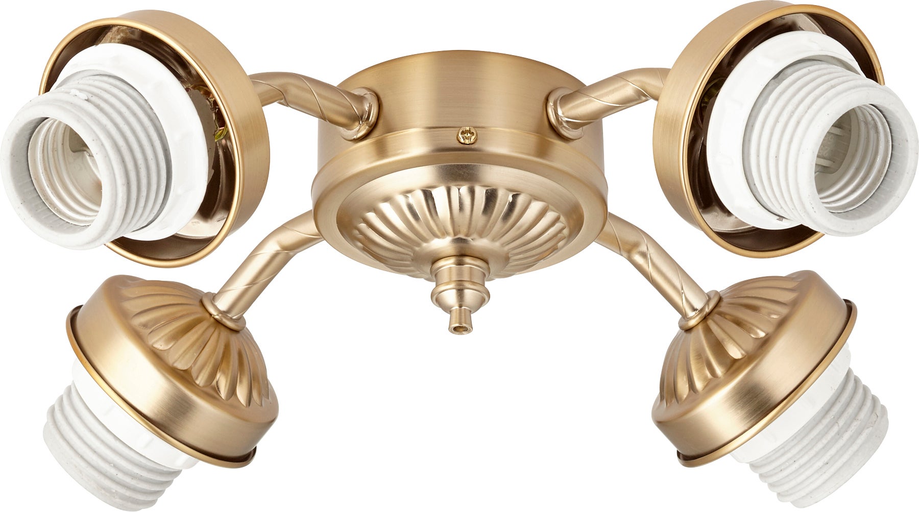 4 Light Antique Brass Ceiling Fan Kit Shelly Lighting