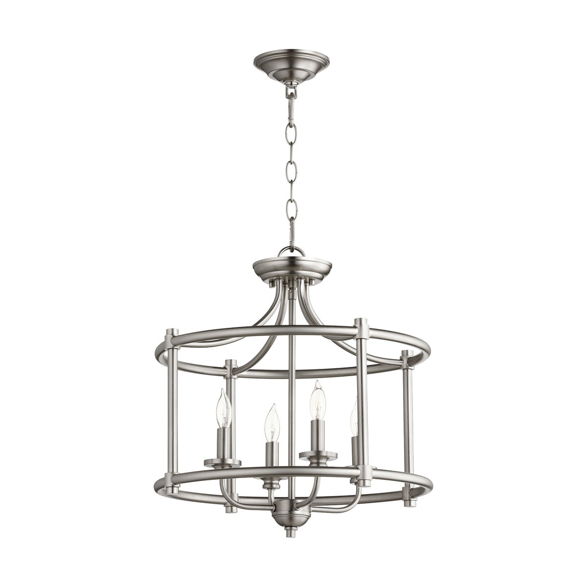Rossington 18-in Semi-Flush Mount Satin Nickel