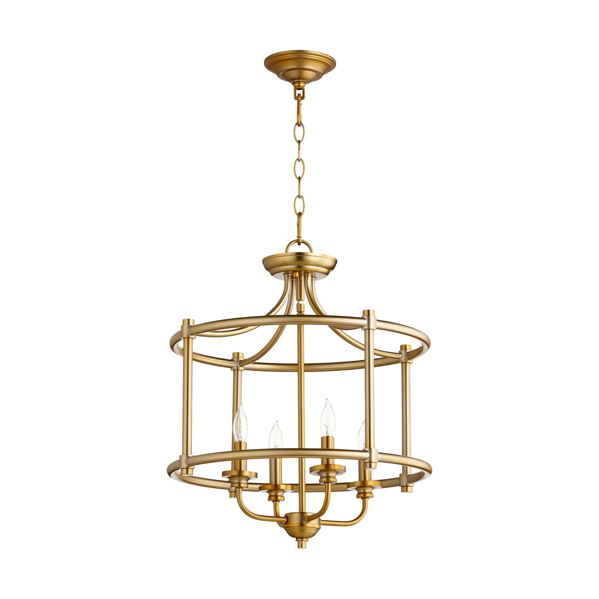 Rossington 18-in Semi-Flush Mount Aged Brass