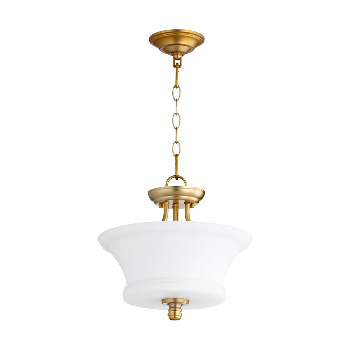 Rossington 13-in Semi-Flush Mount Aged Brass