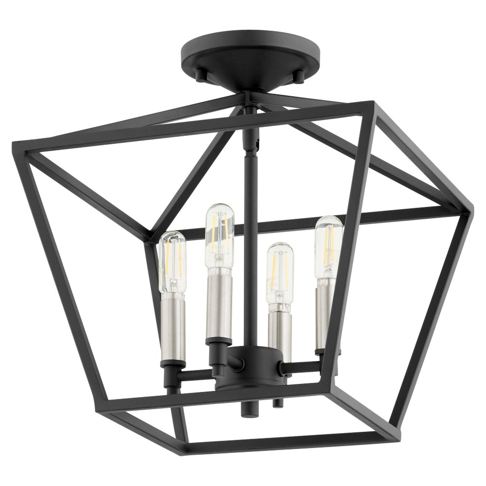 Gabriel 13-in Semi-Flush Mount Black