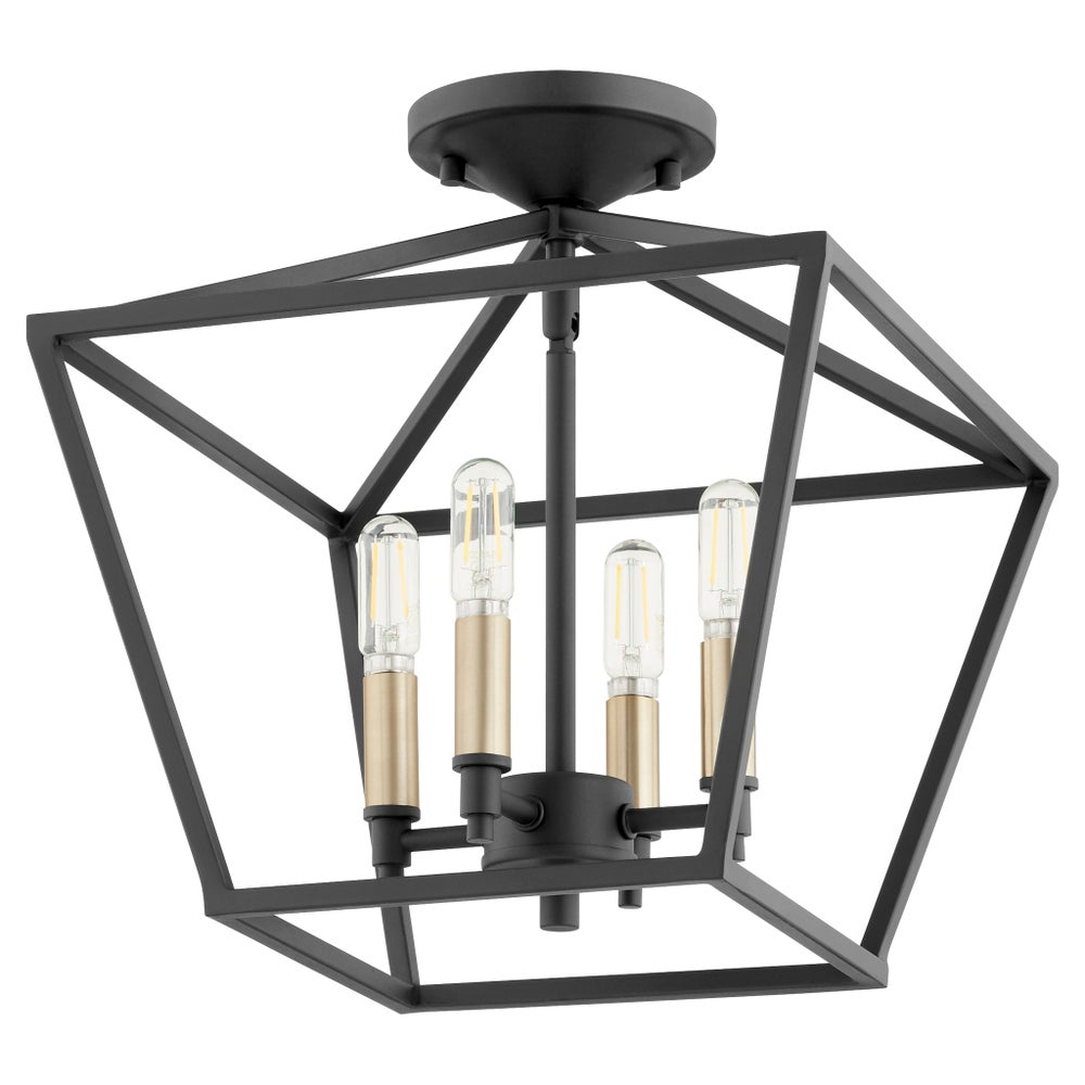 Gabriel 13-in Semi-Flush Mount Black