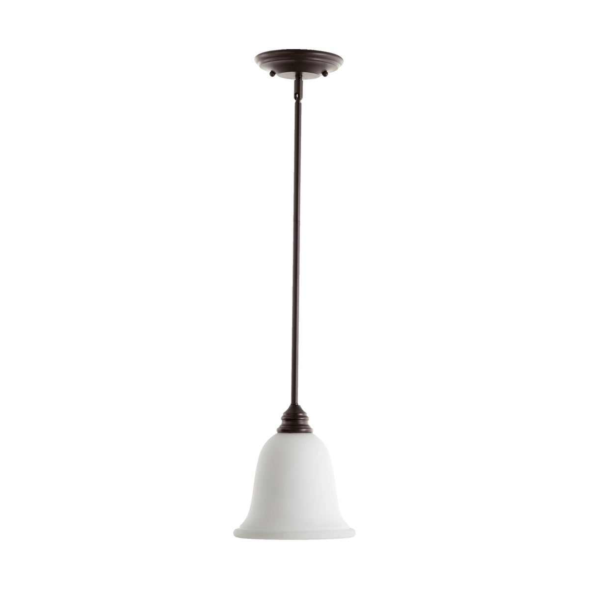 Bryant Oiled Bronze with Satin Opal Glass Traditional Mini Pendant