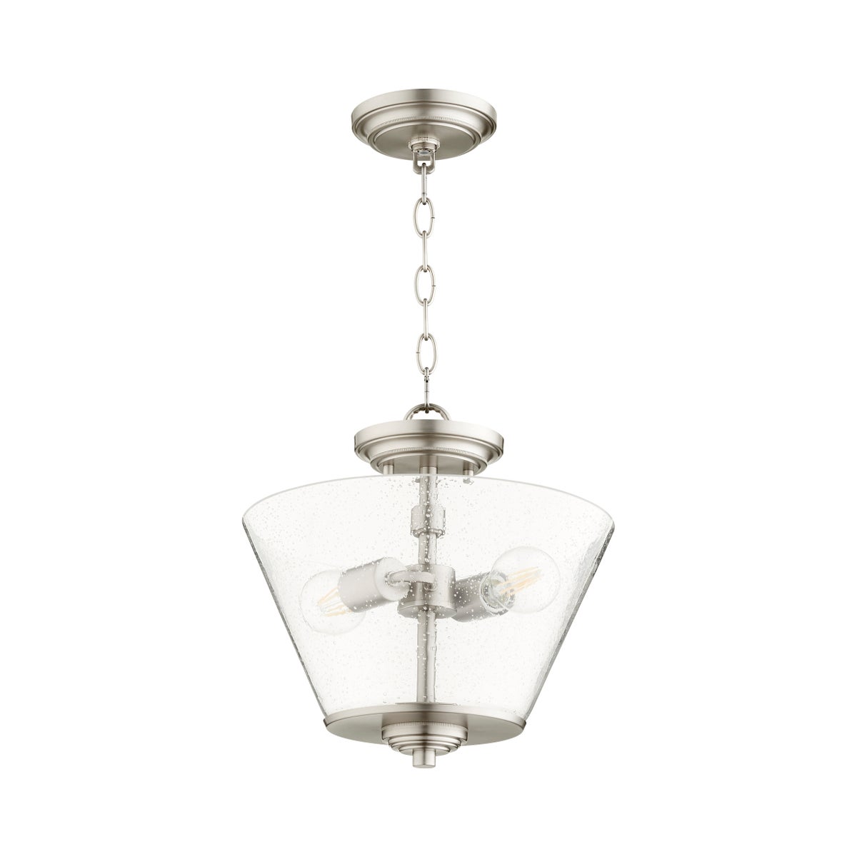 Dunbar 13-in Semi-Flush Mount Satin Nickel