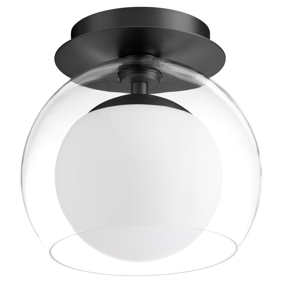 9" CLEAR with Opal Ceiling Mount Matte Black