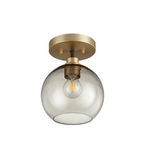 Clarion 1-Light Black/Aged Brass Ceiling Mount