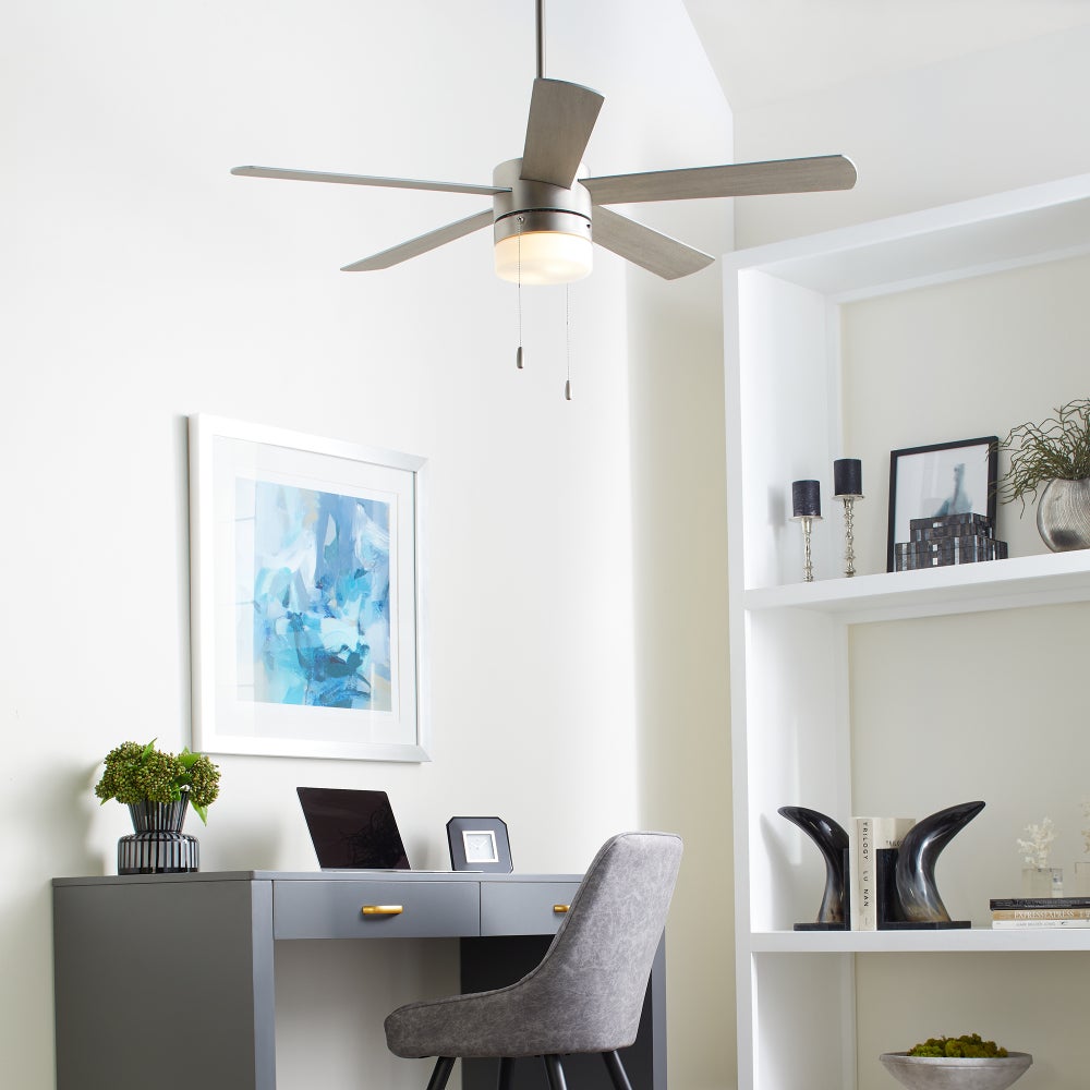 MAXWELL 52” Satin Nickel LED Ceiling Fan