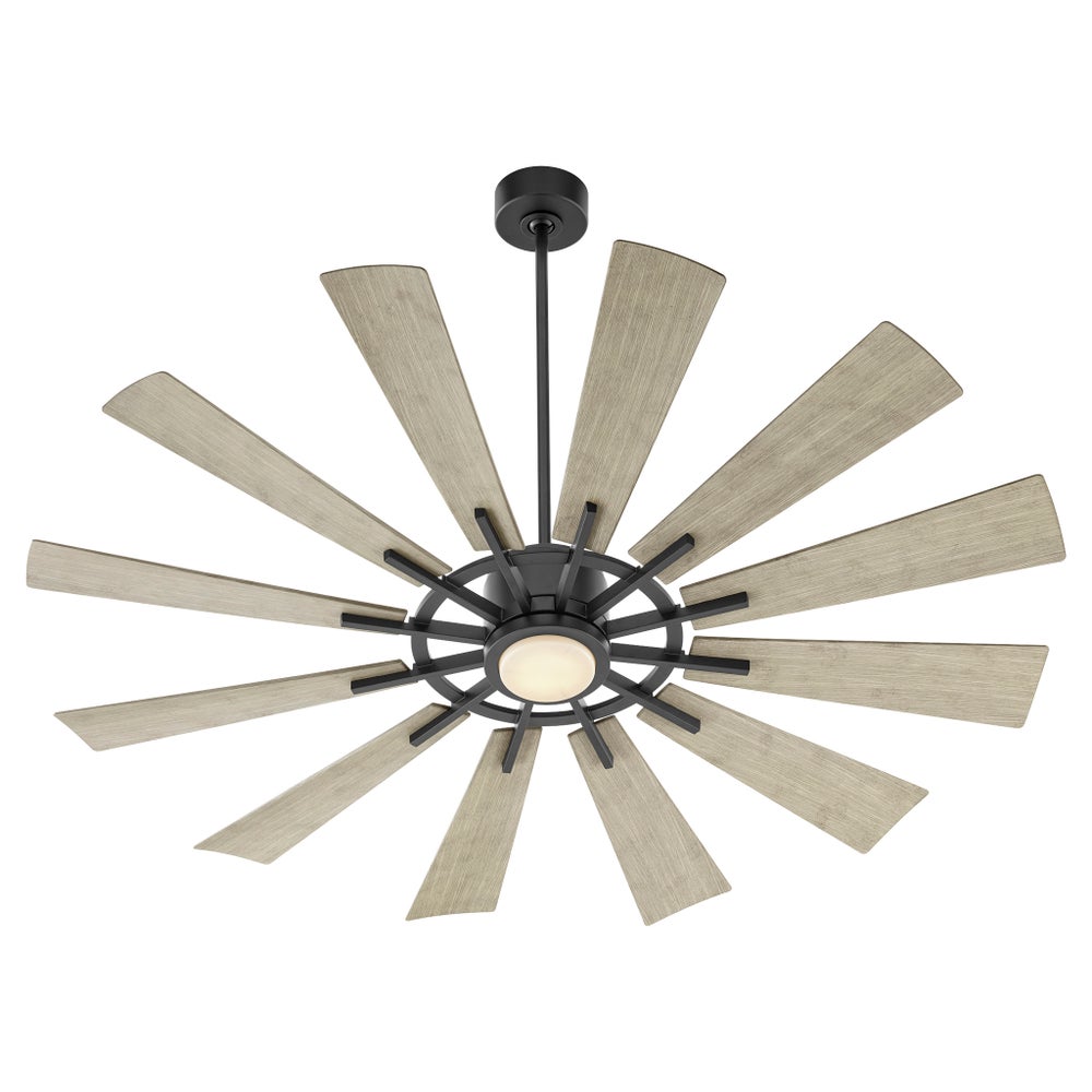 CIRQUE 60" Matte Black/Weathered Gray Damp Ceiling Fan