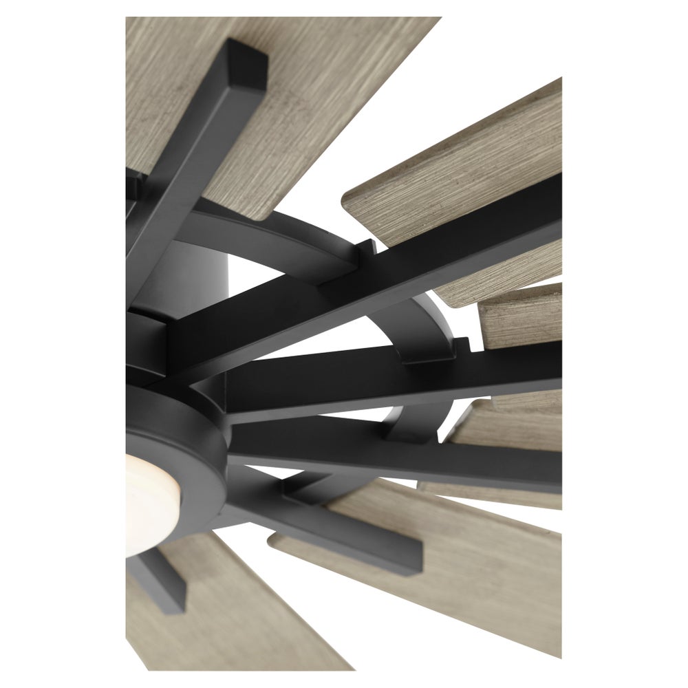 CIRQUE 60" Matte Black/Weathered Gray Damp Ceiling Fan