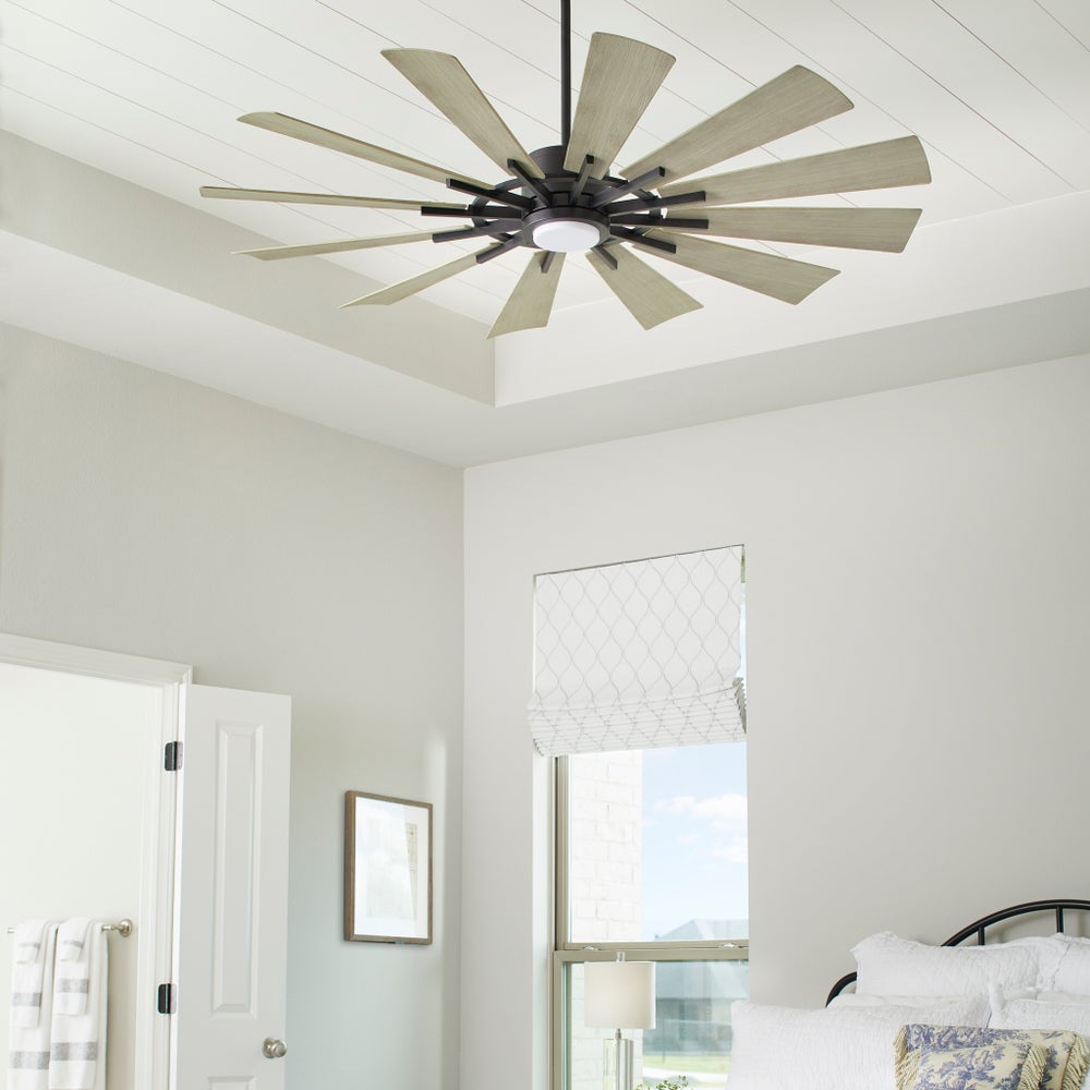 CIRQUE 60" Matte Black/Weathered Gray Damp Ceiling Fan